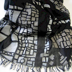 Sjaal, 100% viscose, dessin: Plattegronden.