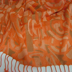 Sjaal, 100% Viscose, oranje, Dessin: Scheepswerf 2