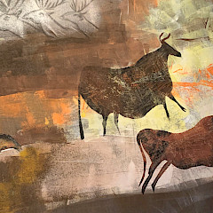 Detail uit Wanddoek Dessin Lascaux